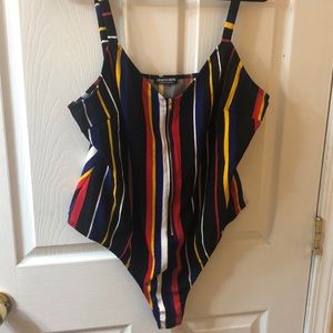 ✨Fashion Nova Kalea Striped bodysuit✨